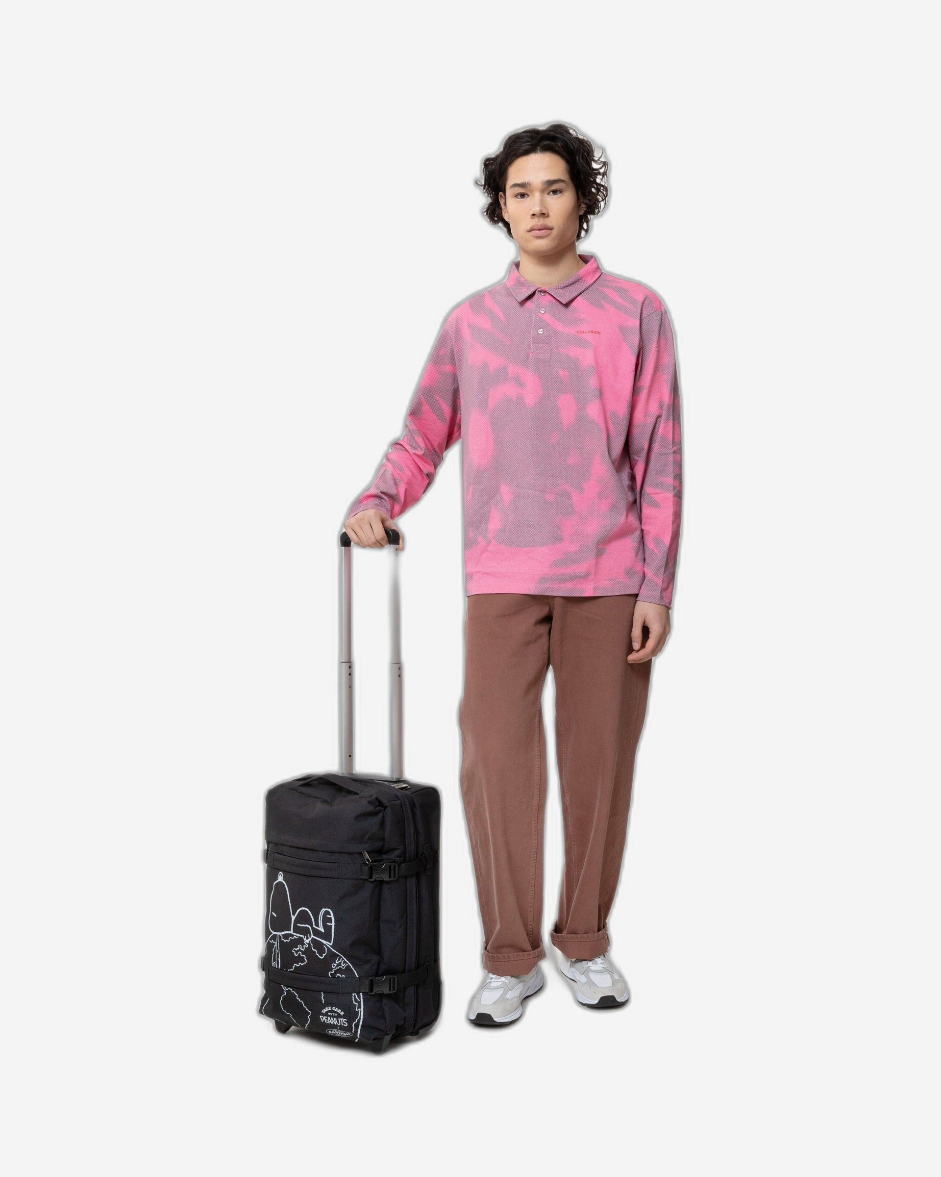 حقيبة سفر إيست باك ترانزيت إس صغيرة وناعمة بنقشة الفول السوداني - EK0A5BA77O11