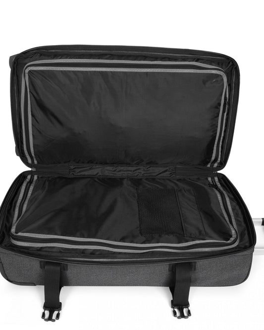 حقيبة سفر إيست باك ترانزيت آر إل سوداء من قماش الدنيم الناعم كبيرة الحجم - EK0A5BA977H1