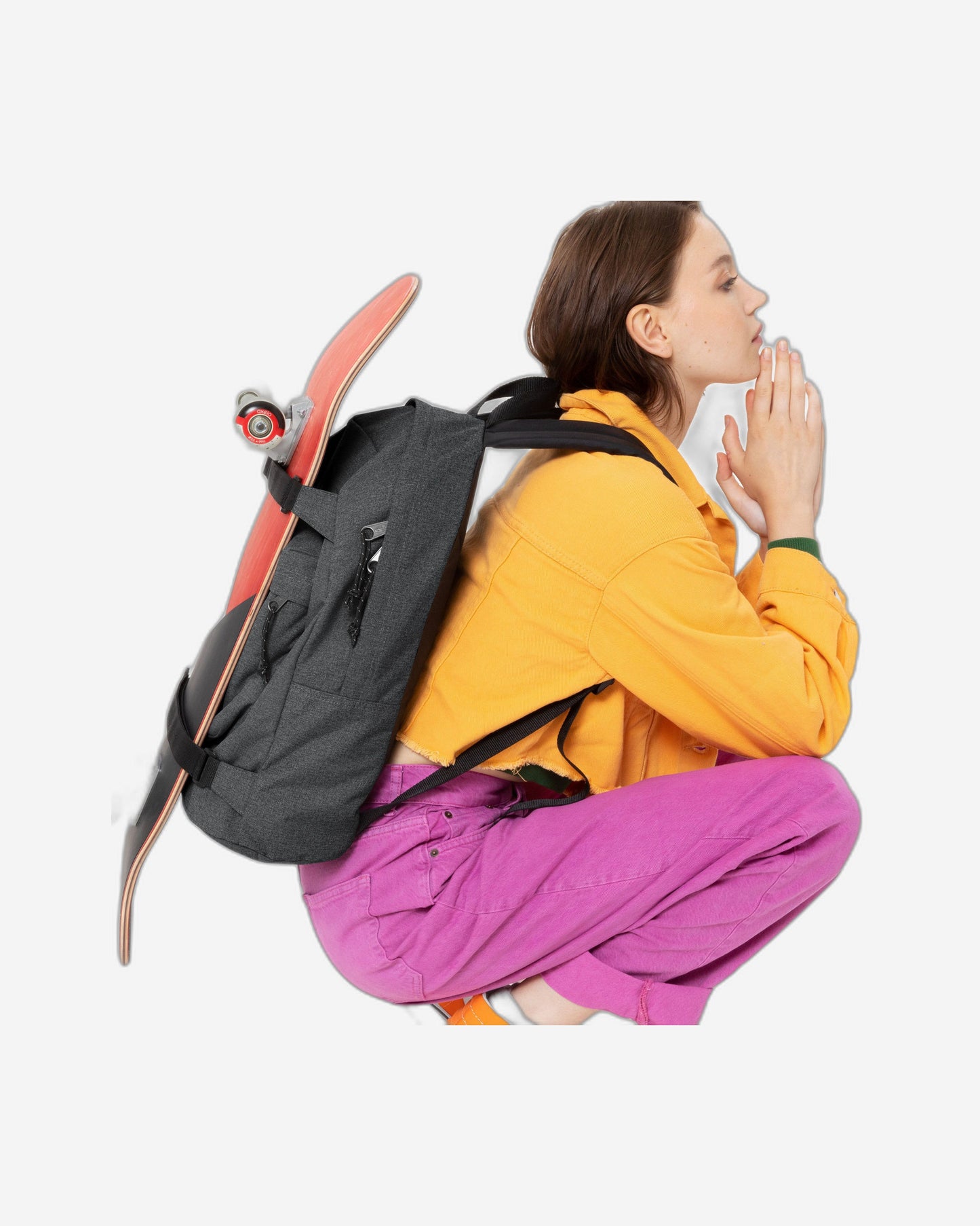 حقيبة ظهر إيستباك سكيت باك آر سوداء من قماش الدنيم مع جراب للتزلج - EK0A5BEN77H