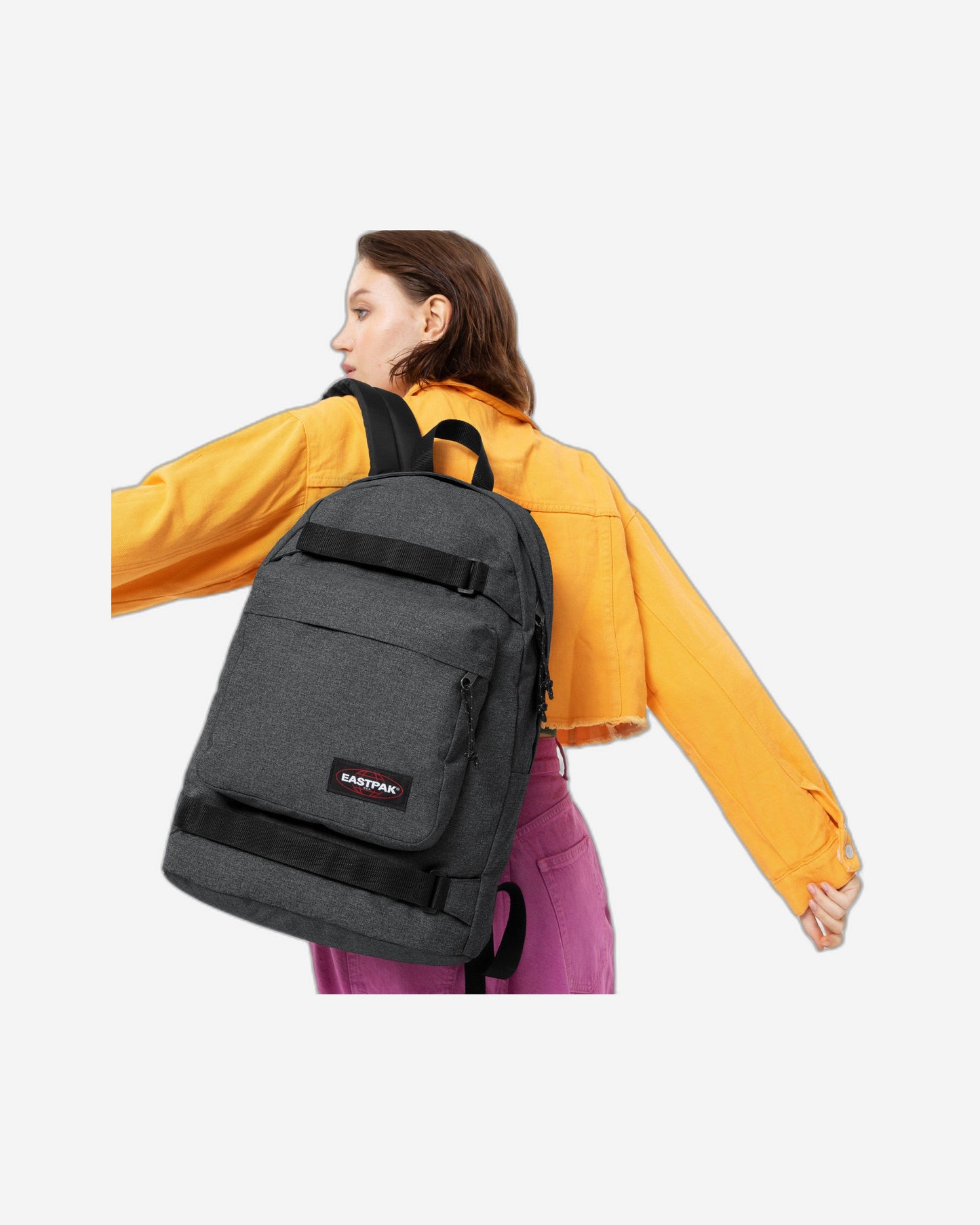 حقيبة ظهر إيستباك سكيت باك آر سوداء من قماش الدنيم مع جراب للتزلج - EK0A5BEN77H