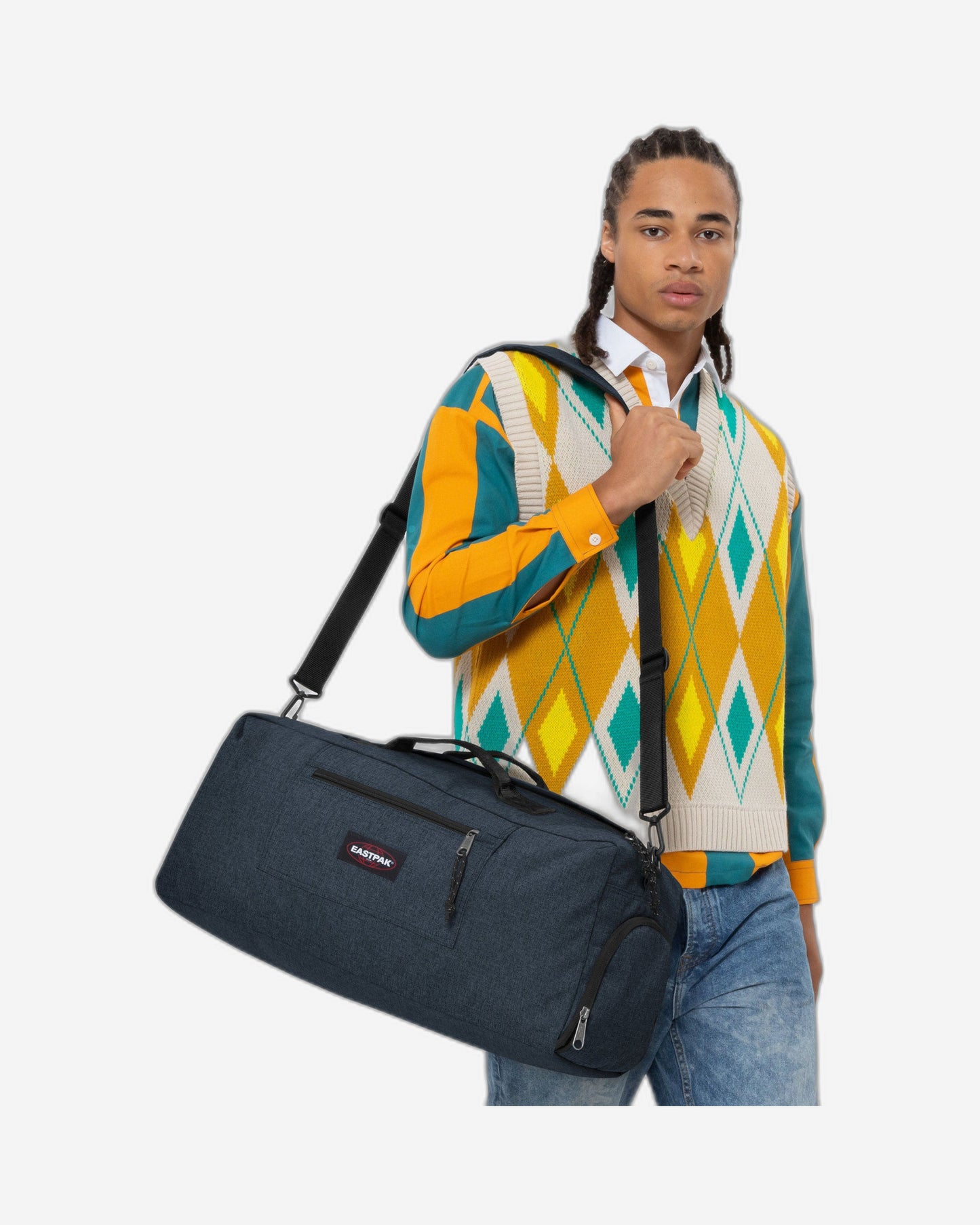 حقيبة دافل متوسطة الحجم من إيست باك دافل آر إم تريبل دينم - EK0A5BES26W