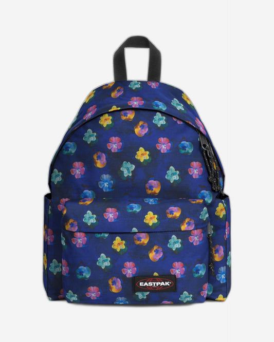 حقيبة ظهر Eastpak Day Pak'R Flowerblur متوسطة الحجم باللون الأزرق الداكن مع حامل زجاجات وجيب للكمبيوتر المحمول - EK0A5BG42O41