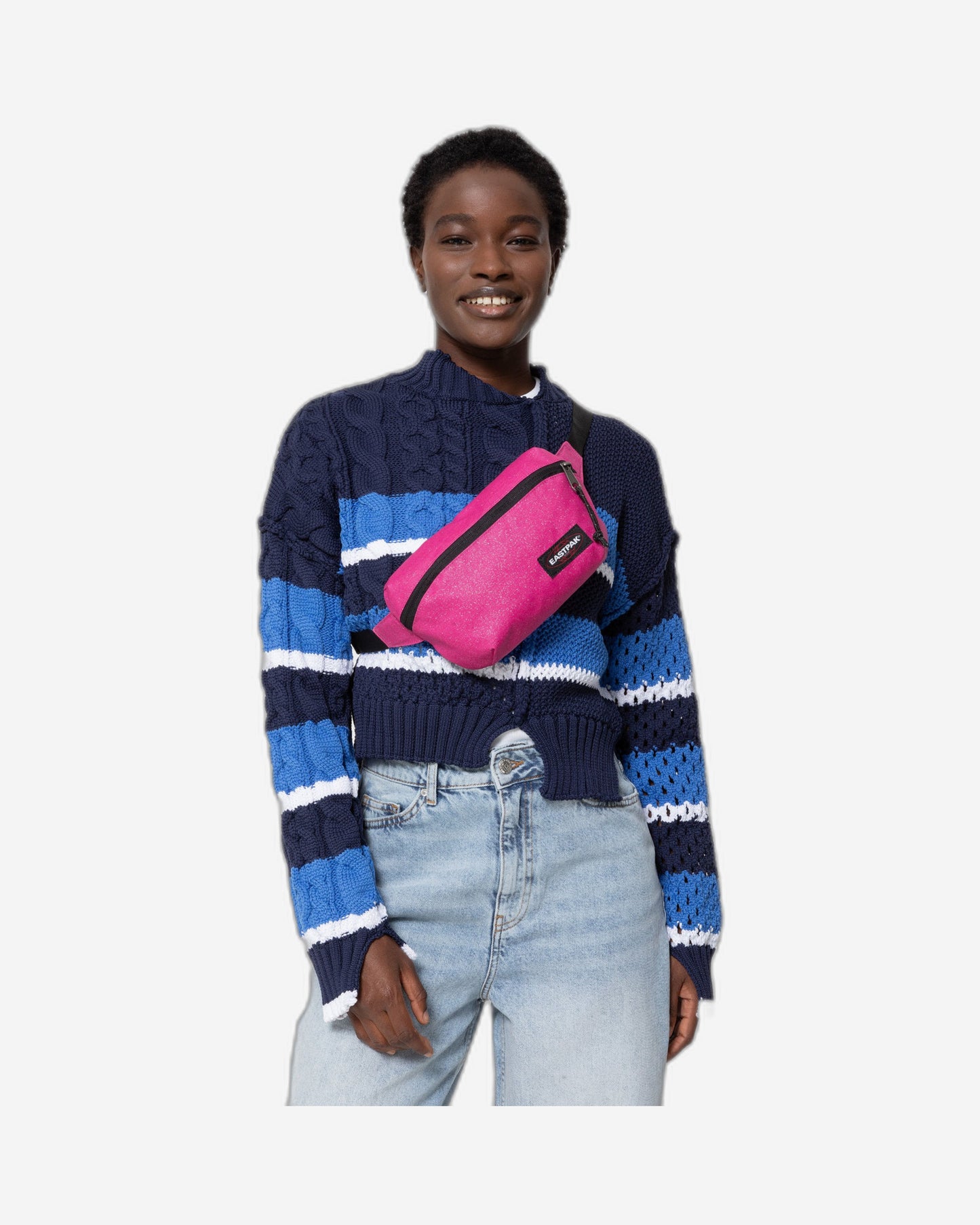 حقيبة خصر إيستباك سومار اللامعة باللون الفوشيا