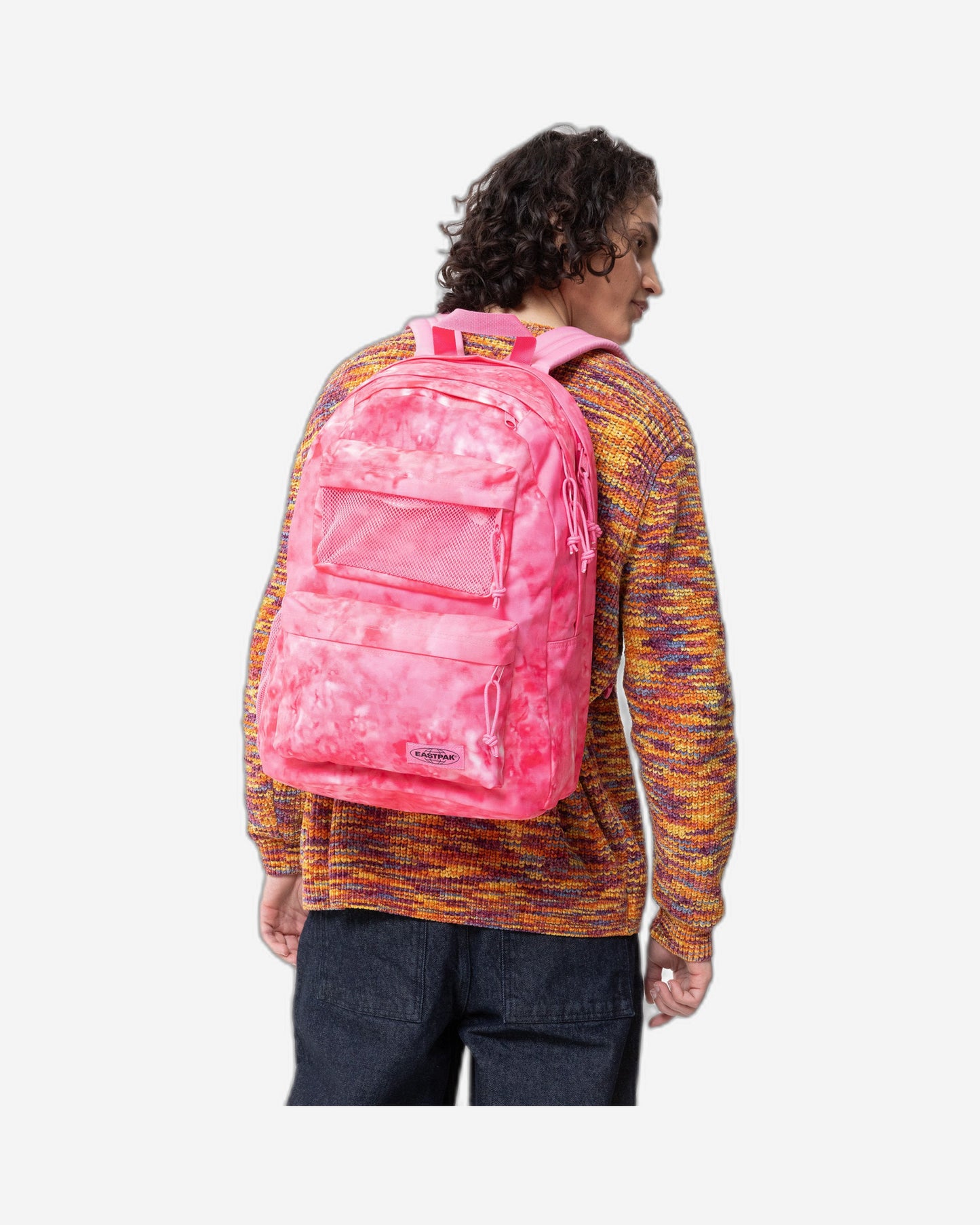 حقيبة ظهر إيستباك مزدوجة المكتب كاجوال مموهة وردية اللون للكمبيوتر المحمول