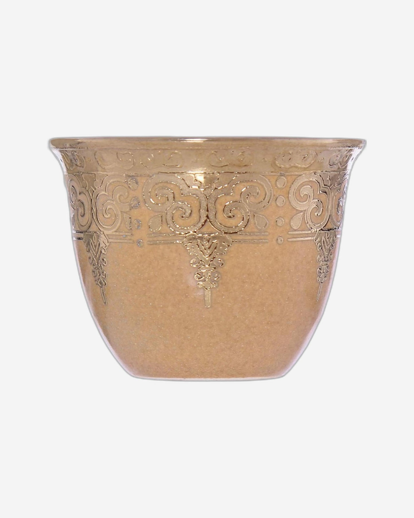 طقم فناجين قهوة شالو من البورسلين، 12 قطعة، ذهبي - فناجين شاي/قهوة أنيقة للاستخدام اليومي والمناسبات الخاصة