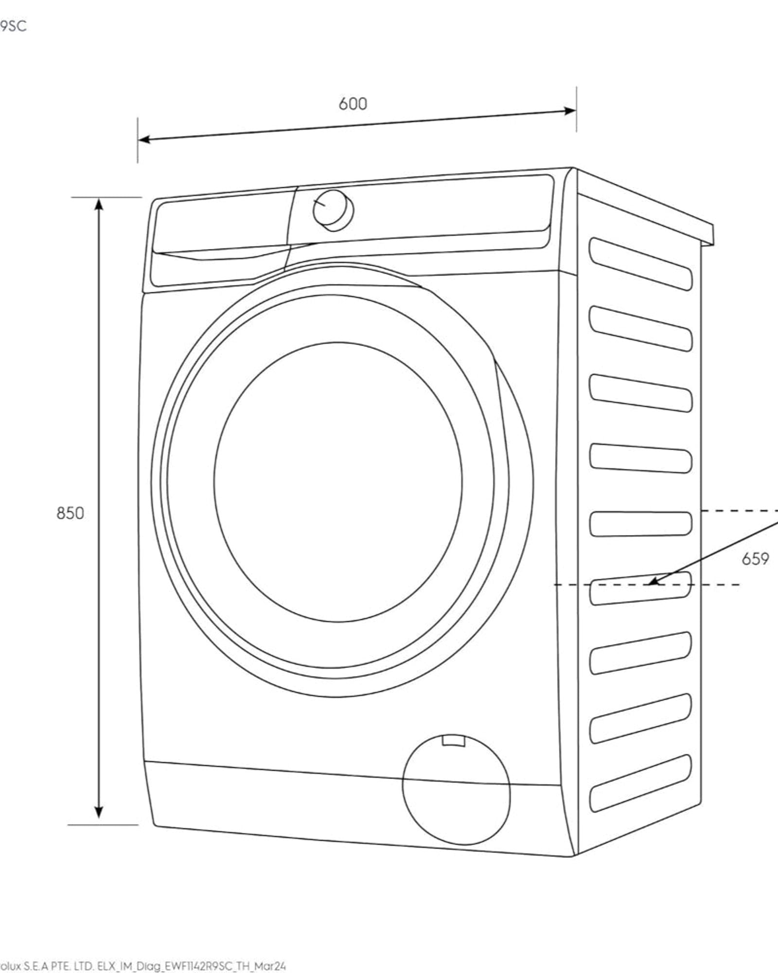 غسالة ملابس إلكترولوكس ألتيميت كير 900 ذات التحميل الأمامي سعة 11 كجم
