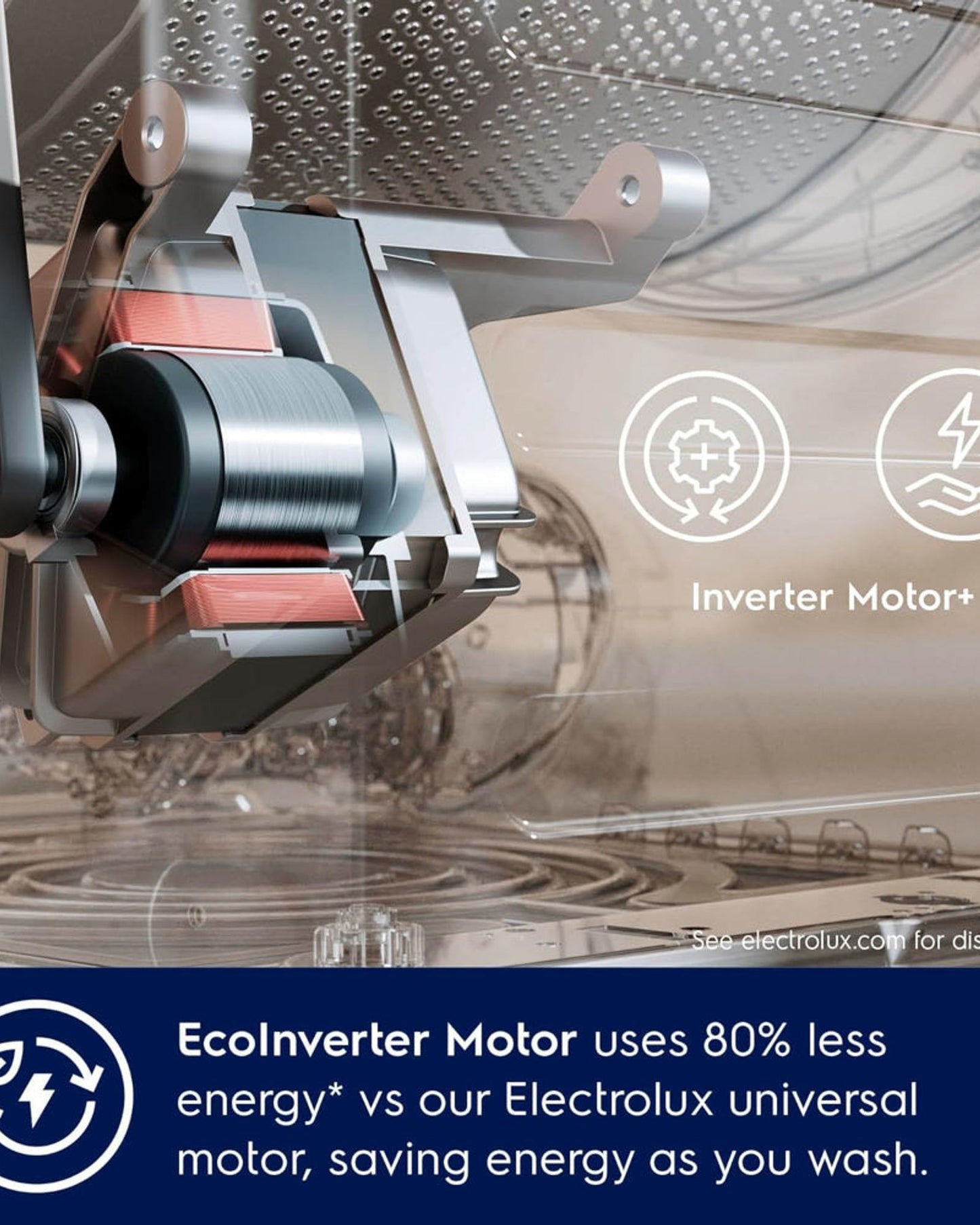 غسالة ملابس إلكترولوكس إيكو إنفيرتر ذات التحميل الأمامي، سعة 8 كجم، محرك عالي الكفاءة، 1200 دورة في الدقيقة، حاصلة على تقييم 5 نجوم، تتضمن 12 برنامجًا، ULTIMATECARE300، EWF8024D3SC