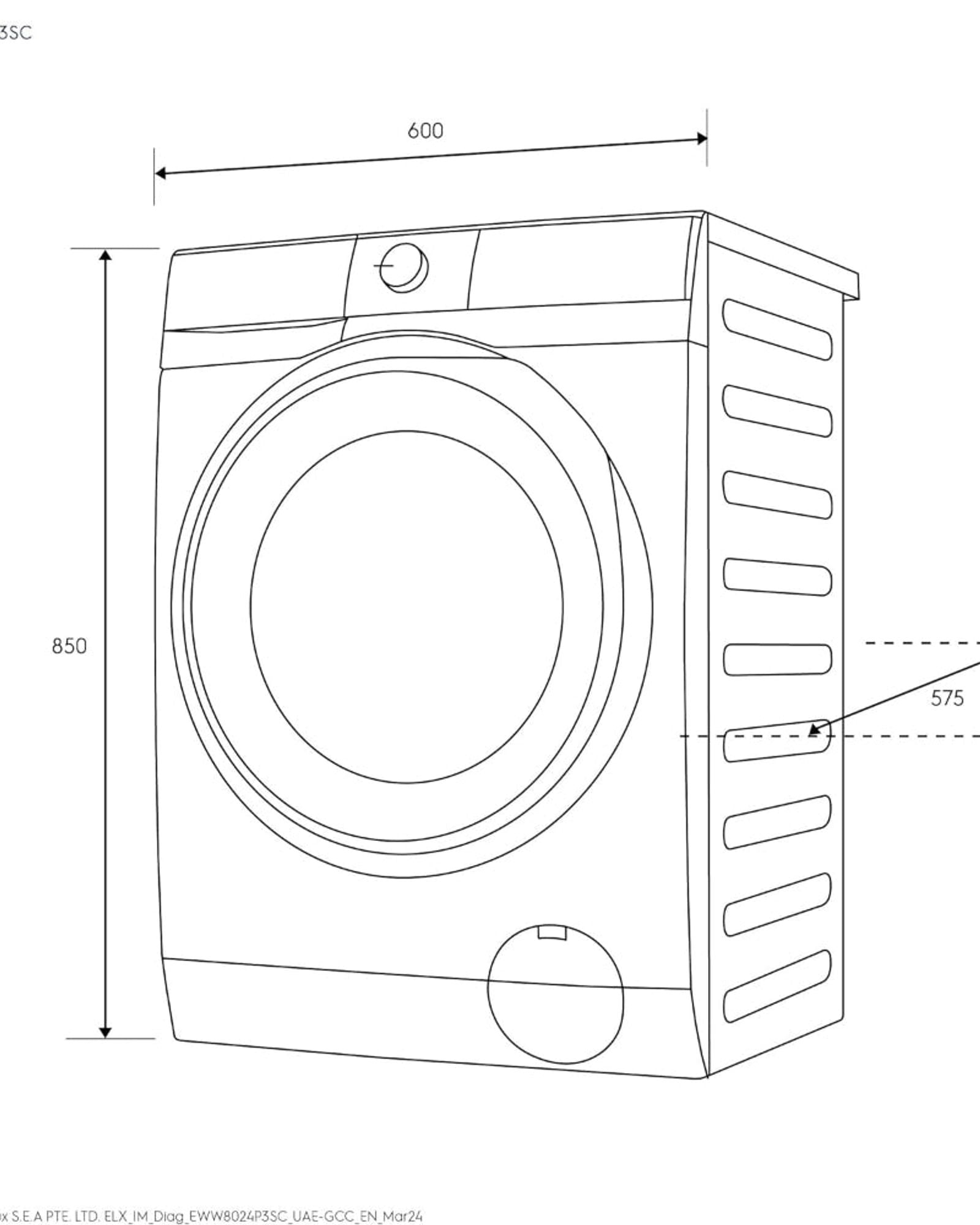 غسالة ومجفف ملابس إلكترولوكس ذات التحميل الأمامي سعة 8 كجم/5 كجم