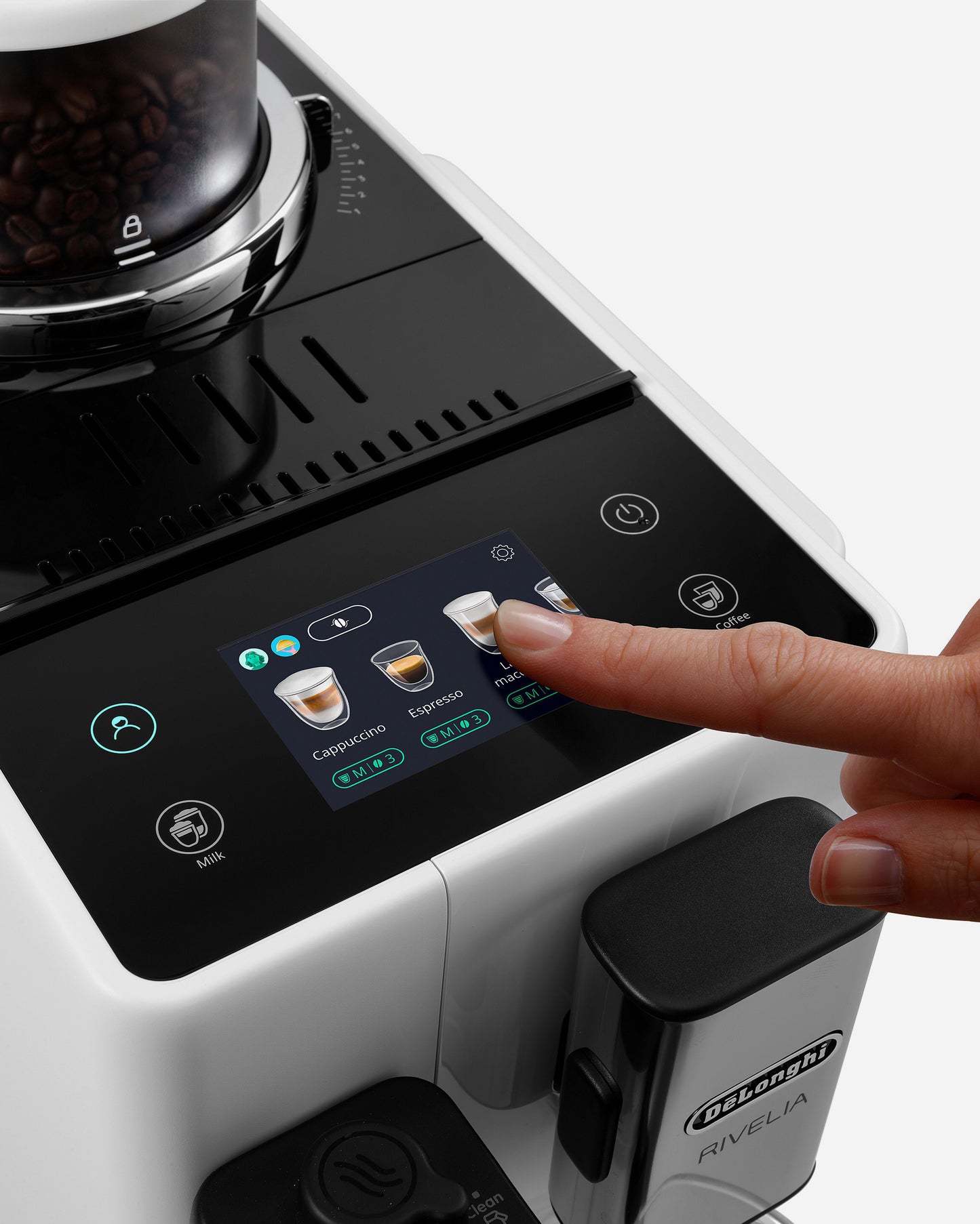 De'Longhi Rivelia LatteCrema Bean to Cup Coffee Machine EXAM440.55.W White (ESMA Certfied)