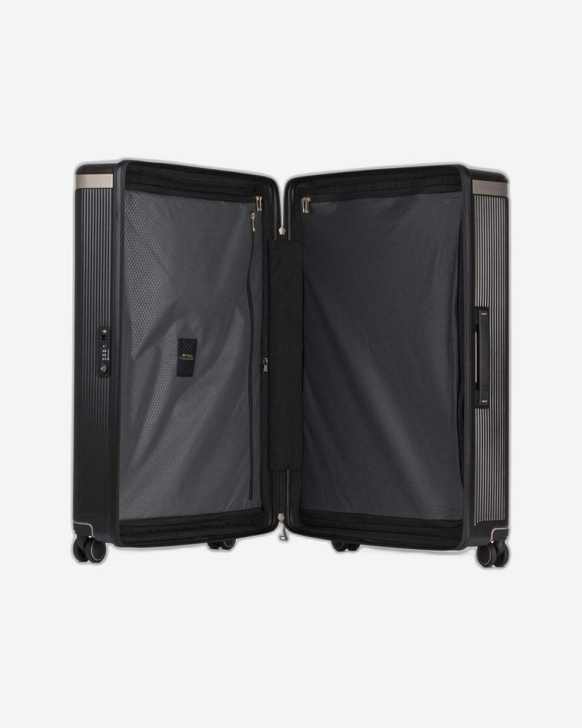 عربة أمتعة إيكولاك ديناستي، مقاس 28 بوصة، مزودة بأربع عجلات مزدوجة، لون أسود-ذهبي - PC142 28 BLK/GLD