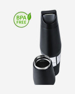 زجاجة سفر معزولة بالفراغ من نيسان، مصنوعة من الفولاذ المقاوم للصدأ بجدار مزدوج، مناسبة للمياه والشاي المثلج والقهوة الساخنة والعصائر وغيرها (أسود، 720 مل)