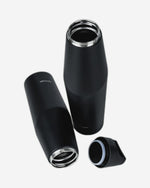 زجاجة سفر معزولة بالفراغ من نيسان، مصنوعة من الفولاذ المقاوم للصدأ بجدار مزدوج، مناسبة للمياه والشاي المثلج والقهوة الساخنة والعصائر وغيرها (أسود، 720 مل)