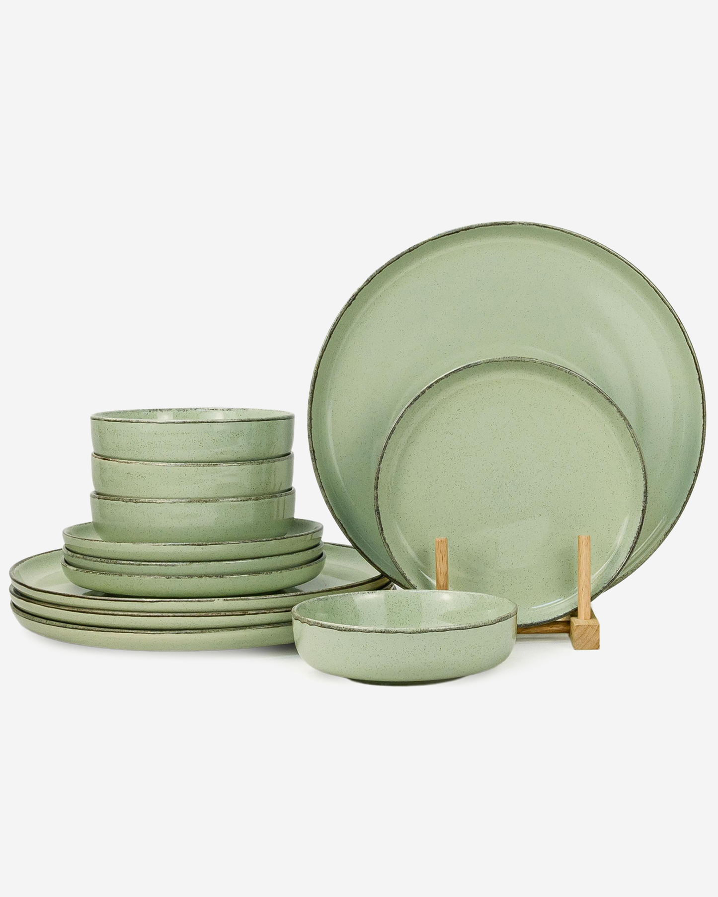 Shallow JIO Stoneware Dinner Set 12 pcs Cyan