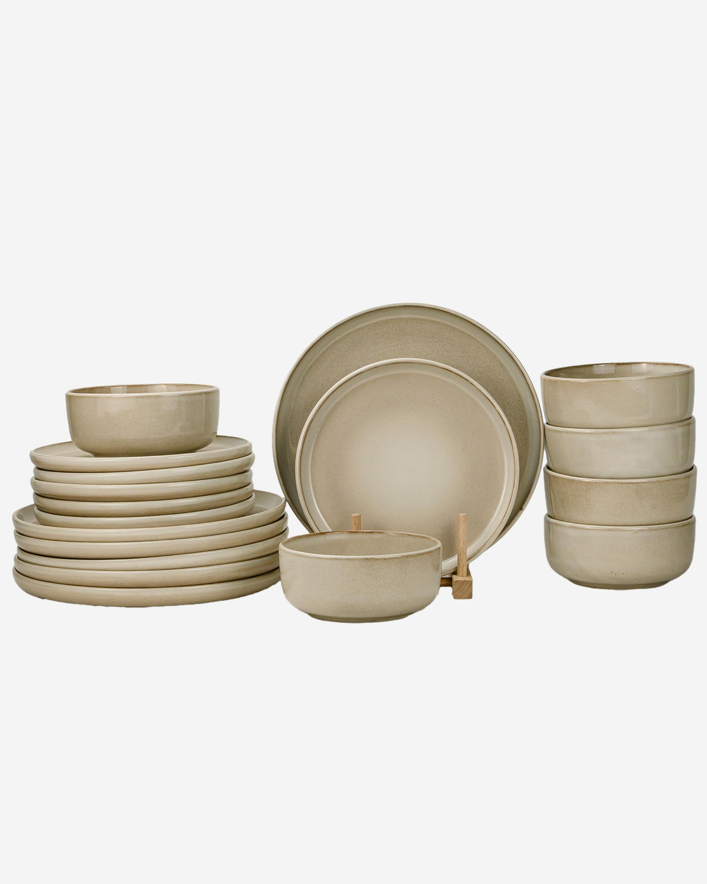 Shallow REX Stoneware Dinner Set 18 pcs Beige