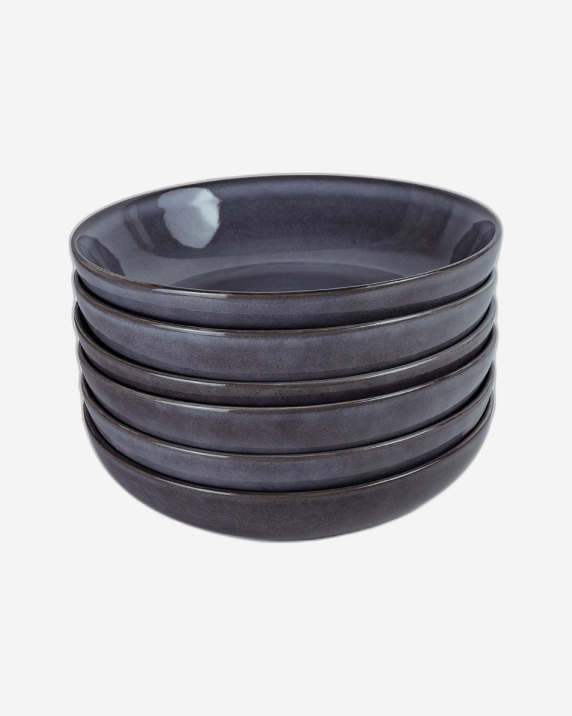 طبق حساء أيما من الفخار من كويزين آرت - ٢١ سم، رمادي (مجموعة من قطعة واحدة)