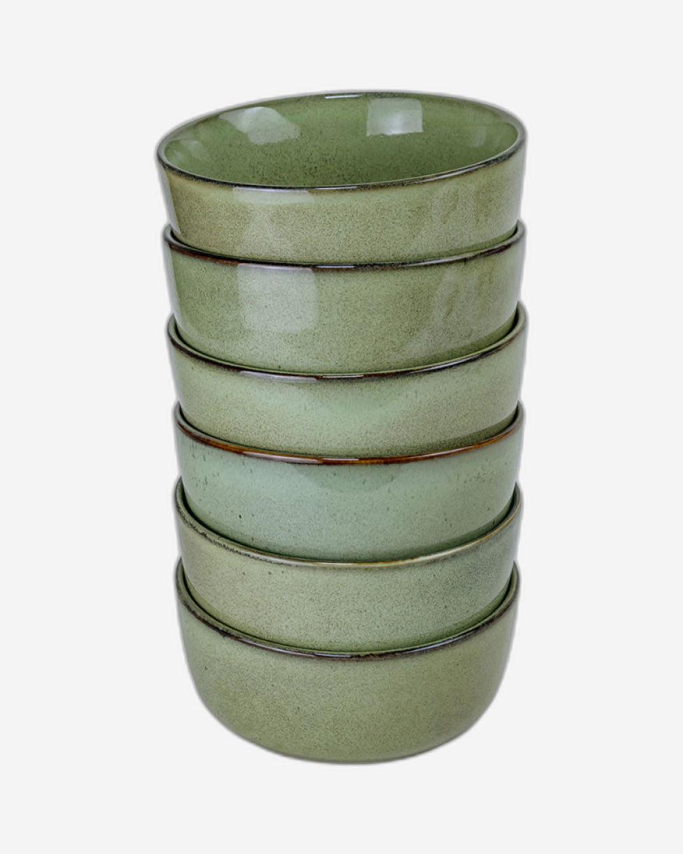 مجموعة لارا من فنون المطبخ، وعاء فخاري عصري ومتين، مقاس 15 سم، أخضر (مجموعة من قطعة واحدة)