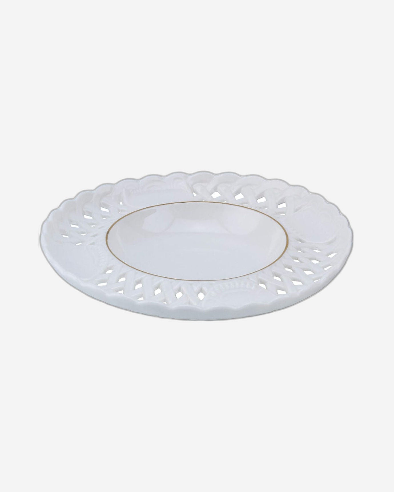 طقم فناجين شاي وصحن من الخزف الصيني العظمي الضحل، 12 قطعة - أبيض/ذهبي، 220 مل