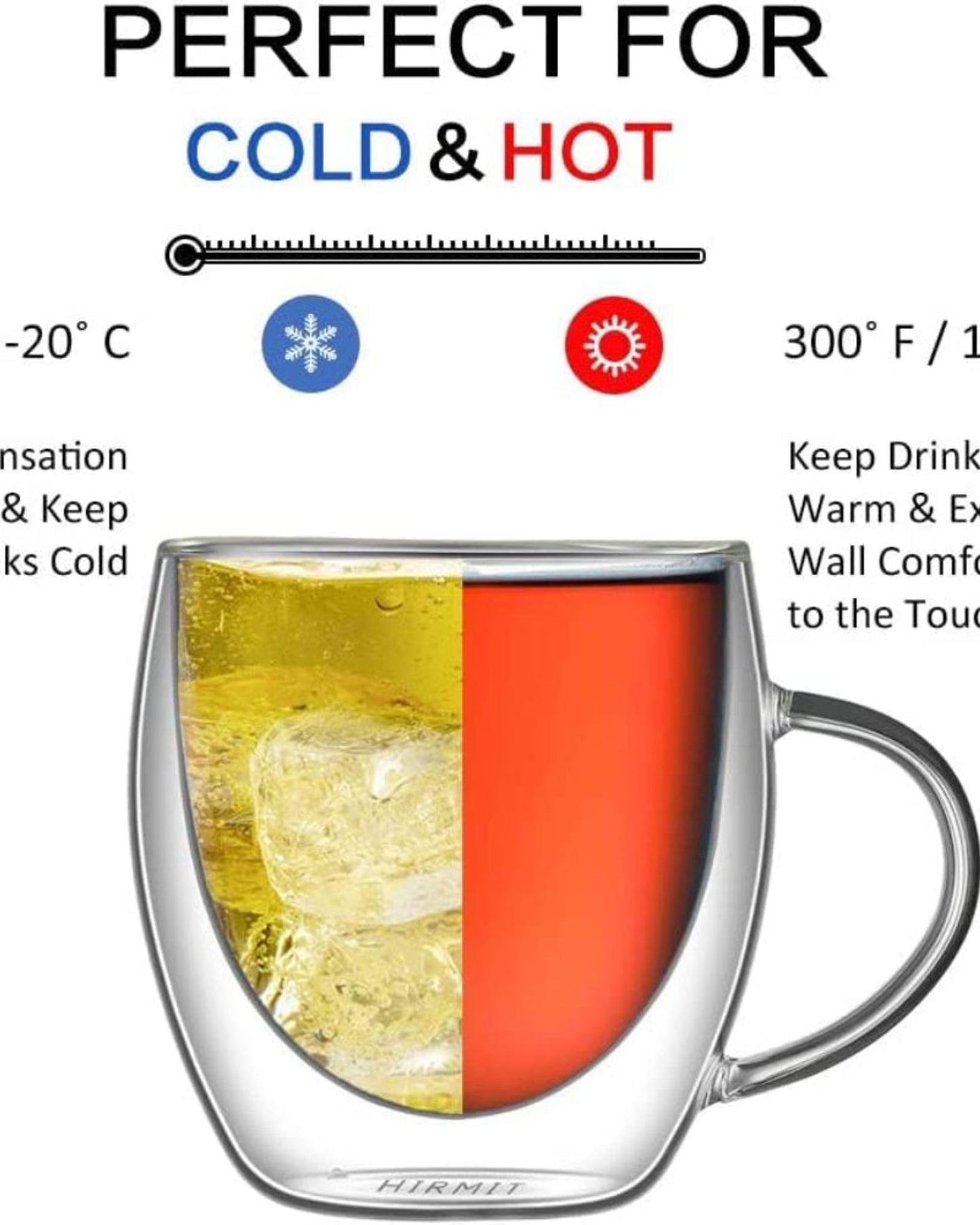 أكواب قهوة إكسبرسو شفافة من كويزين آرت، كوب قهوة معزول، أكواب زجاجية مزدوجة الجدار مقاومة للحرارة، أكواب شاي ويسكي، كوب قهوة، 180 مل - طقم من قطعتين