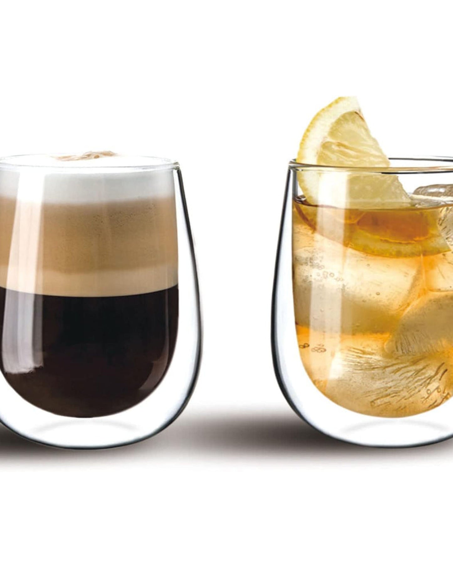 طقم أكواب زجاجية مزدوجة الجدار من كويزين آرت، مكون من قطعتين، سعة 350 مل