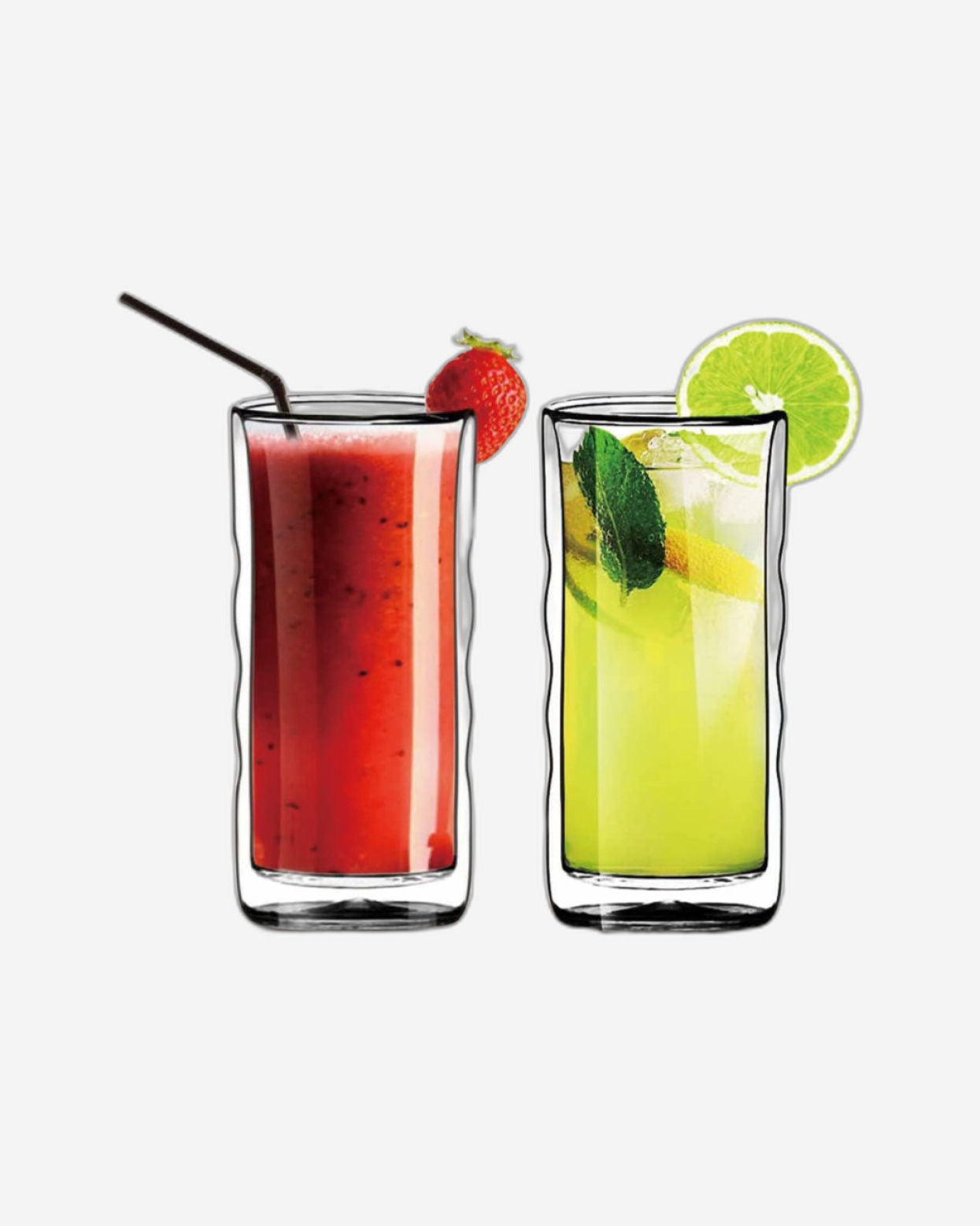 طقم أكواب زجاجية مزدوجة الجدار من كويزين آرت، قطعتين، 445، سعة 300 مل