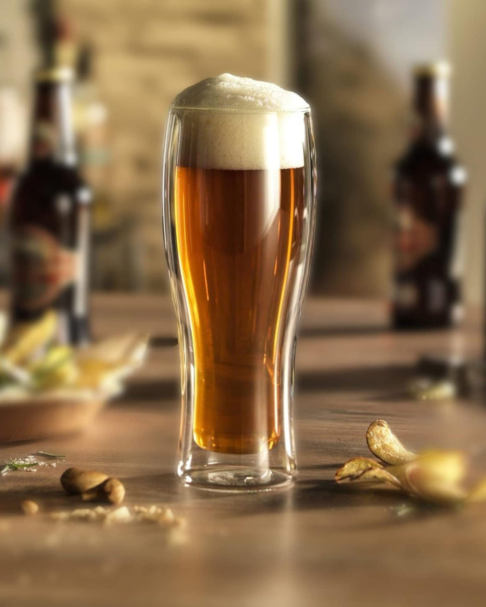 طقم أكواب زجاجية مزدوجة الجدار من كويزين آرت، قطعتين، سعة 480 مل