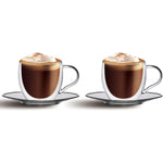 طقم أكواب قهوة كوزين آرت مزدوجة الجدار من 4 قطع سعة 80 مل