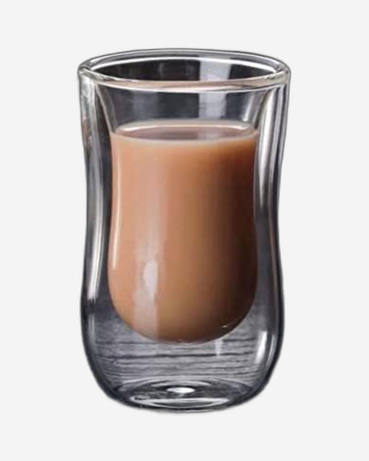 طقم أكواب قهوة زجاجية مزدوجة الجدار على الطراز التركي من كوزين آرت، مكون من قطعتين، سعة 100 مل