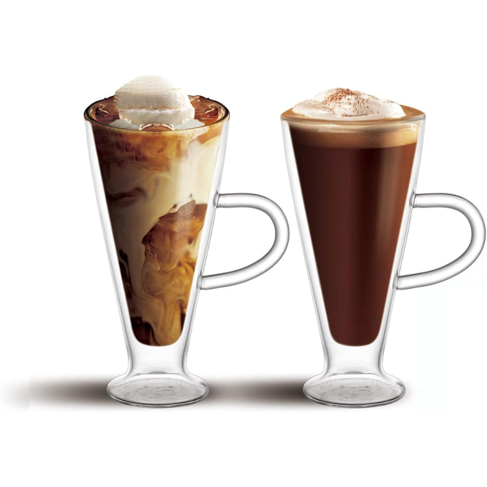 طقم أكواب زجاجية مزدوجة الجدار من كويزين آرت، قطعتين، سعة 300 مل