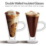 طقم أكواب زجاجية مزدوجة الجدار من كويزين آرت، قطعتين، سعة 300 مل