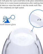 مجموعة أكواب زجاجية مزدوجة الجدار من كويزين آرت، سعة 350 مل، مكونة من قطعتين، مصنوعة من البورسليكات، مناسبة للقهوة والشاي والويسكي والكوكتيلات وجميع المشروبات - كوب شرب متين مزدوج الجدار بتصميم بسيط