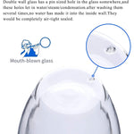 مجموعة أكواب زجاجية مزدوجة الجدار من كويزين آرت، سعة 180 مل، مكونة من 4 قطع، مصنوعة من زجاج البورسليكات للقهوة والشاي والويسكي والكوكتيلات وجميع المشروبات - كوب شرب مزدوج الجدار بتصميم بسيط ومتين مع صحن بقطر 13 سم