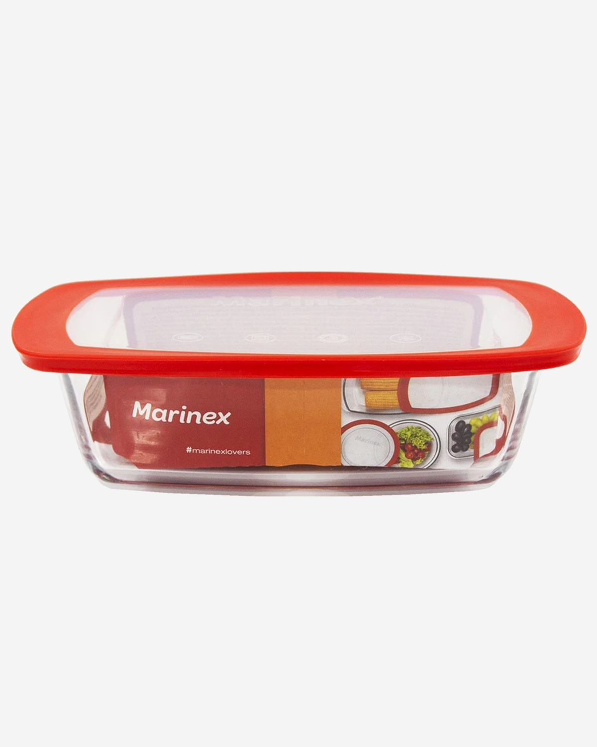 Marinex Rectangular Glass Loaf Dish with Plastic Lid, Heat-Resistant, 1.5L