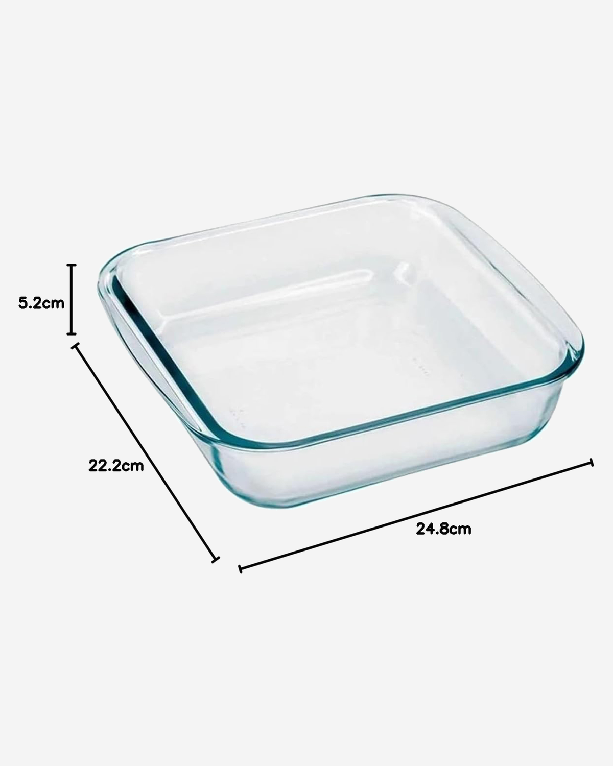 Marinex Square Glass Roaster, Heat-Resistant, Oven-Safe, 1.8L