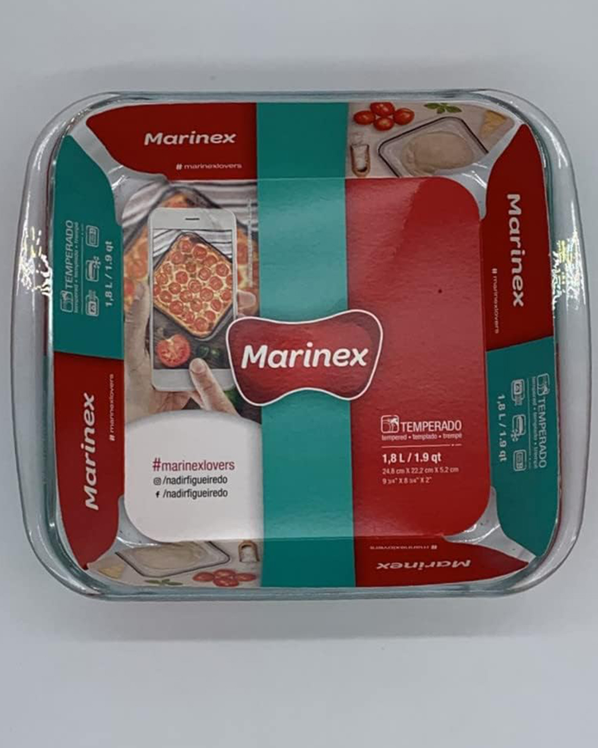 Marinex Square Glass Roaster, Heat-Resistant, Oven-Safe, 1.8L