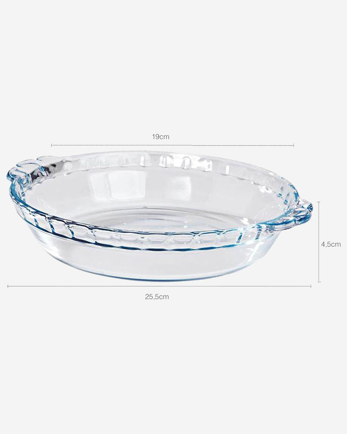 Marinex Fluted Glass Pie Dish, Heat-Resistant, Oven-Safe, 1.3L