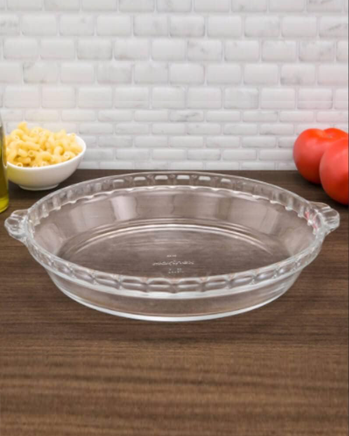 Marinex Large Fluted Glass Pie Dish, Heat-Resistant, Oven-Safe, 1.6L