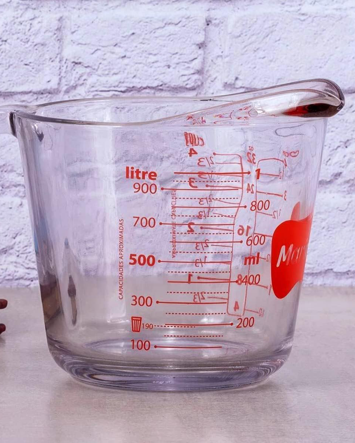 Marinex Glass Measuring Jug, Heat-Resistant, 1L