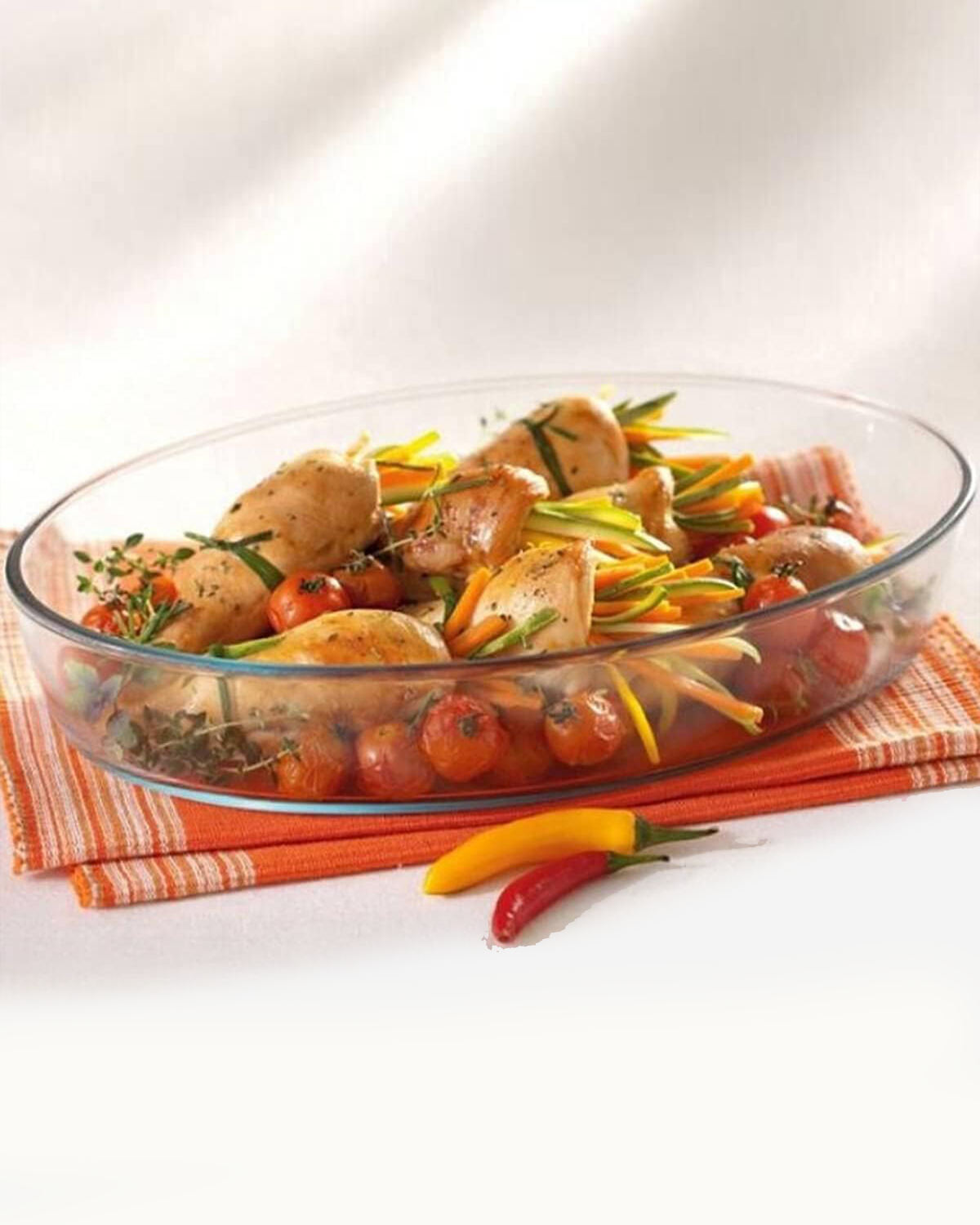 Marinex Oval Glass Roaster, Heat-Resistant, Oven-Safe, 3.2L