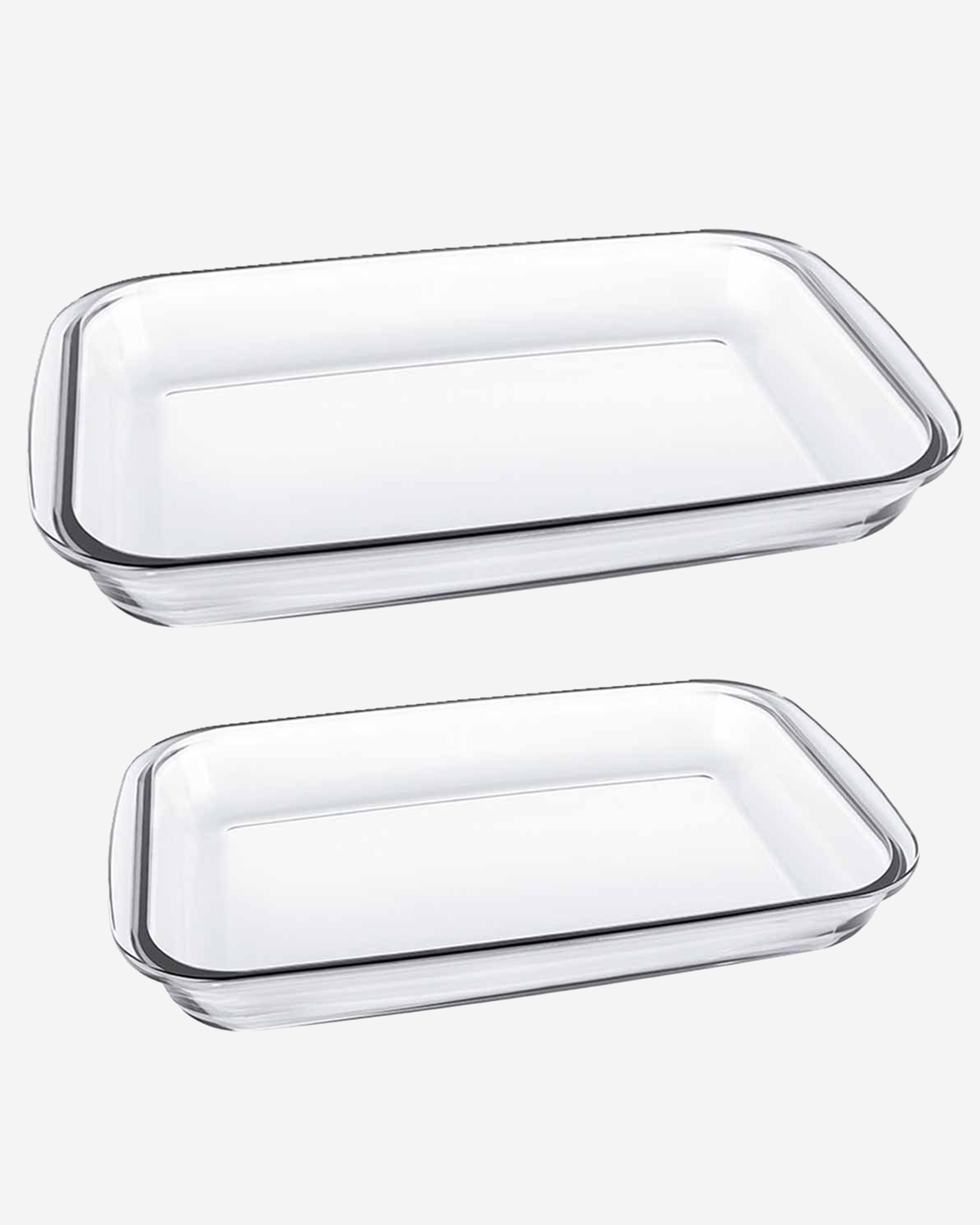 Marinex Glass Rectangular Roaster Set, Heat-Resistant, Oven-Safe, 2.2L + 2.9L