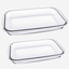 Marinex Glass Rectangular Roaster Set, Heat-Resistant, Oven-Safe, 2.2L + 2.9L