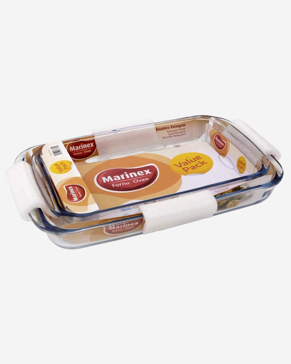 Marinex Glass Rectangular Roaster Set, Heat-Resistant, Oven-Safe, 1.6L + 2.2L