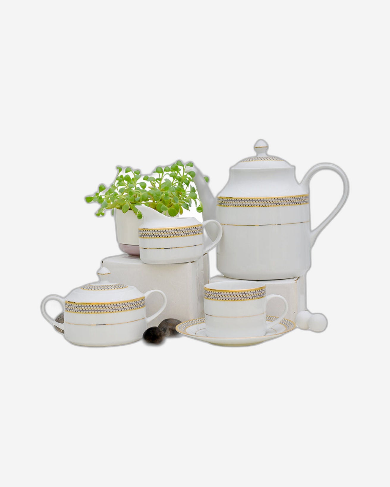 طقم عشاء دانكوتوا 59 قطعة ذهبي تاريخ مصر