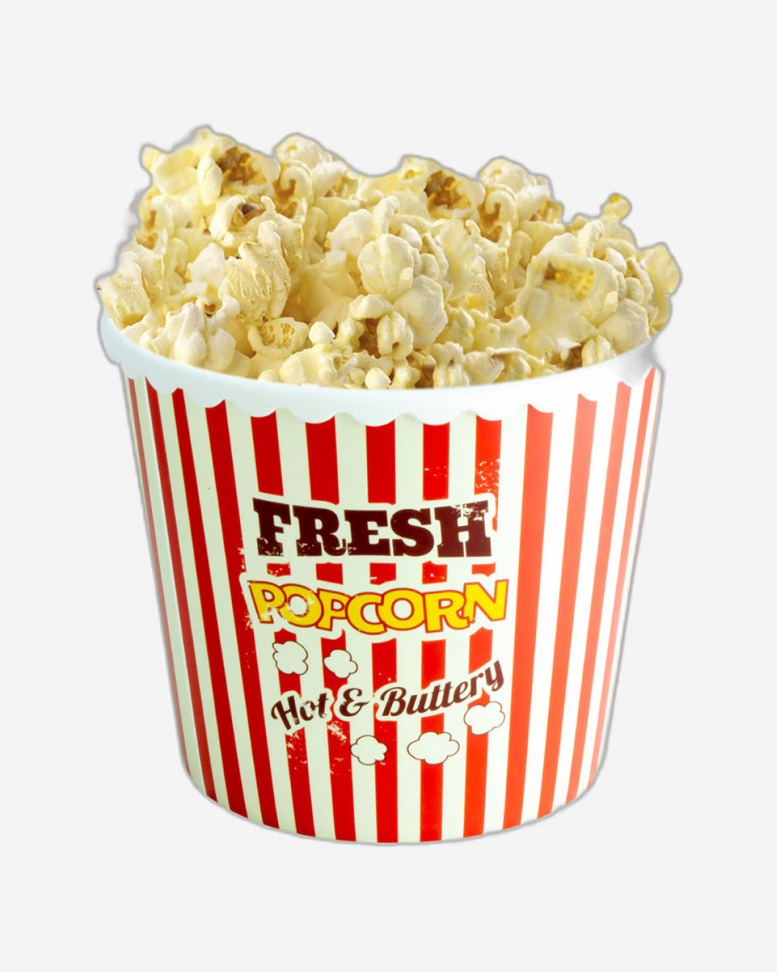 وعاء هيرفين كبير للوجبات الخفيفة مطبوع عليه فشار طازج سعة 2.3 لتر - وعاء تقديم متين مصنوع من البولي بروبيلين (PP) خالٍ من مادة BPA للفشار والبطاطس المقلية والنامكين والوجبات الخفيفة للحفلات