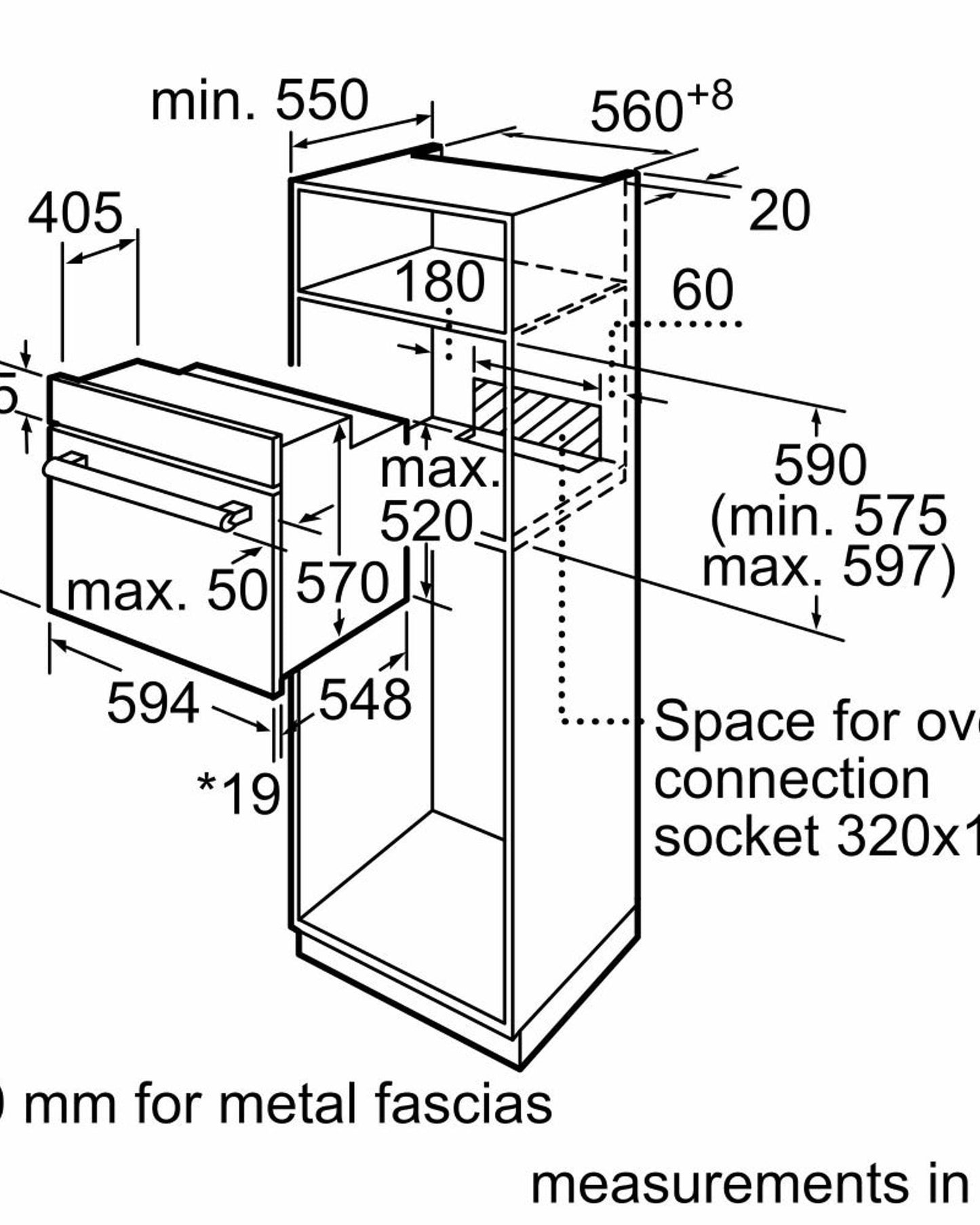 فرن بوش سيريز 6، مدمج، هواء ساخن ثلاثي الأبعاد، نظام تشغيل آلي 60 × 60 سم،
 أسود
 HBJ559EB6M