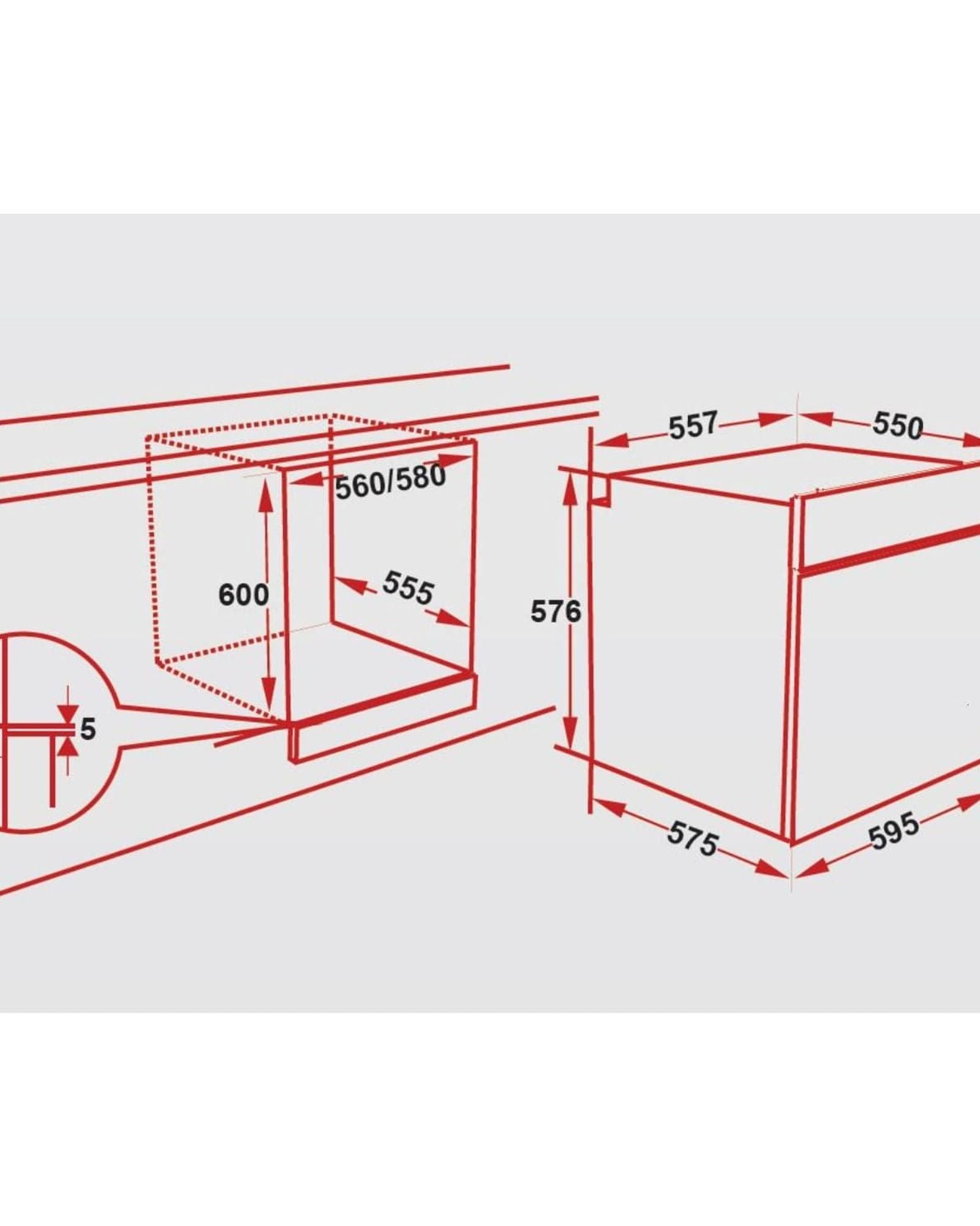 فرن كهربائي هوفر سعة 65 لتر