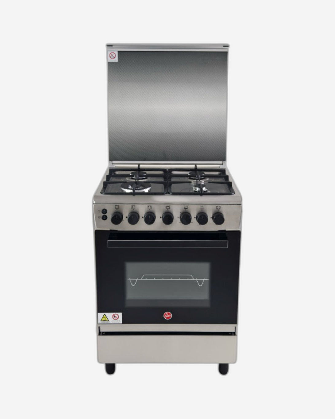 طباخ غاز كامل هوفر 60×60 بأربع شعلات - فضي
