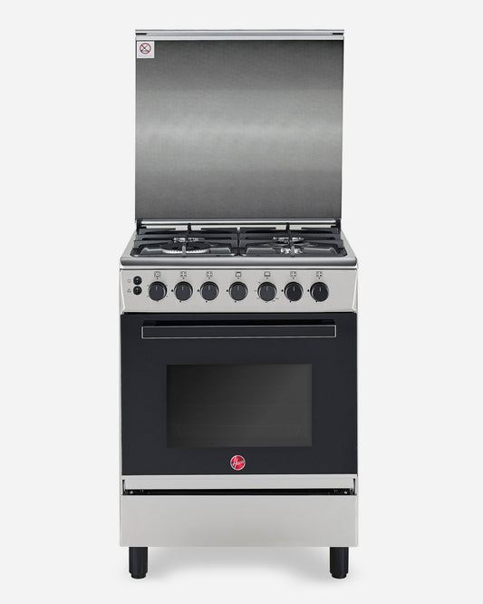 Hoover Freestanding Full Gas Cooker, 60 × 60 cm – HGC-G604G-RS (ESMA Certified)
