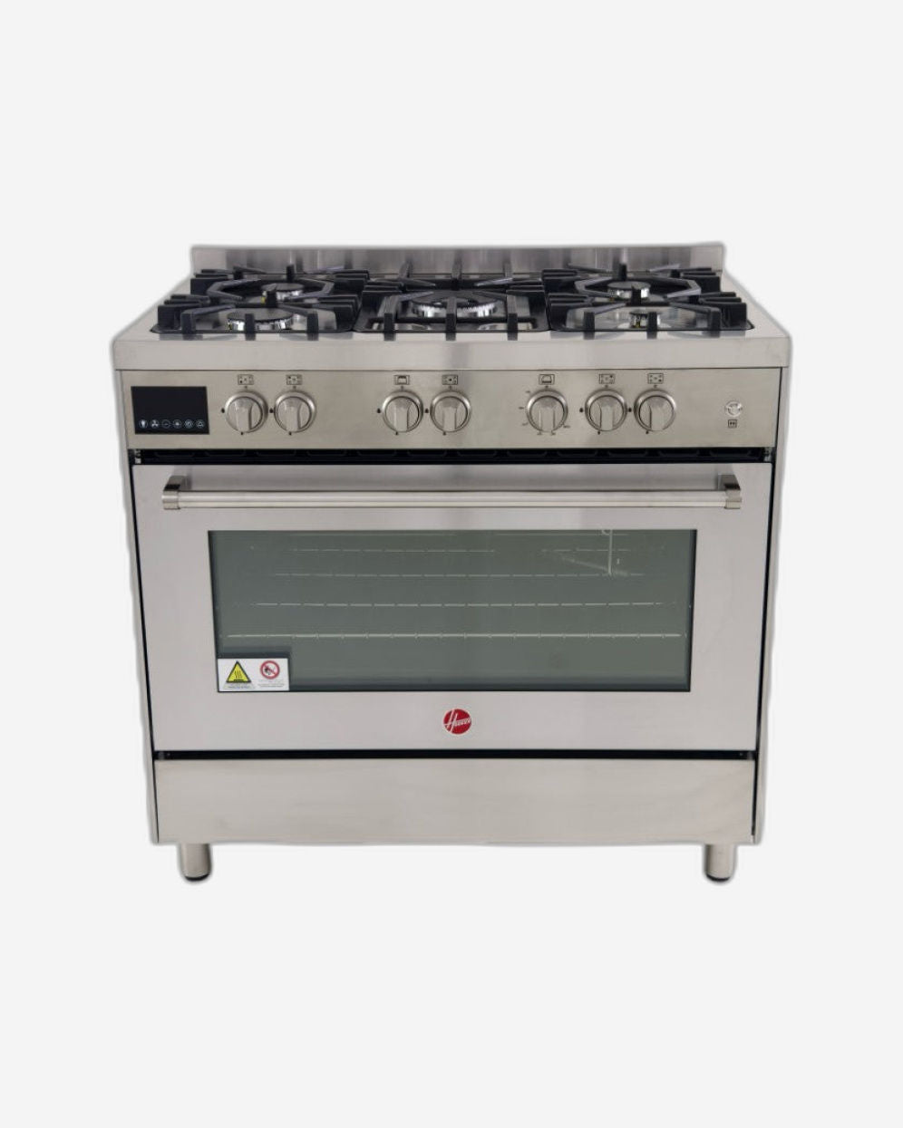 Hoover 90x60 5 Burner Full Gas Cooker With 2 Fan- Silver