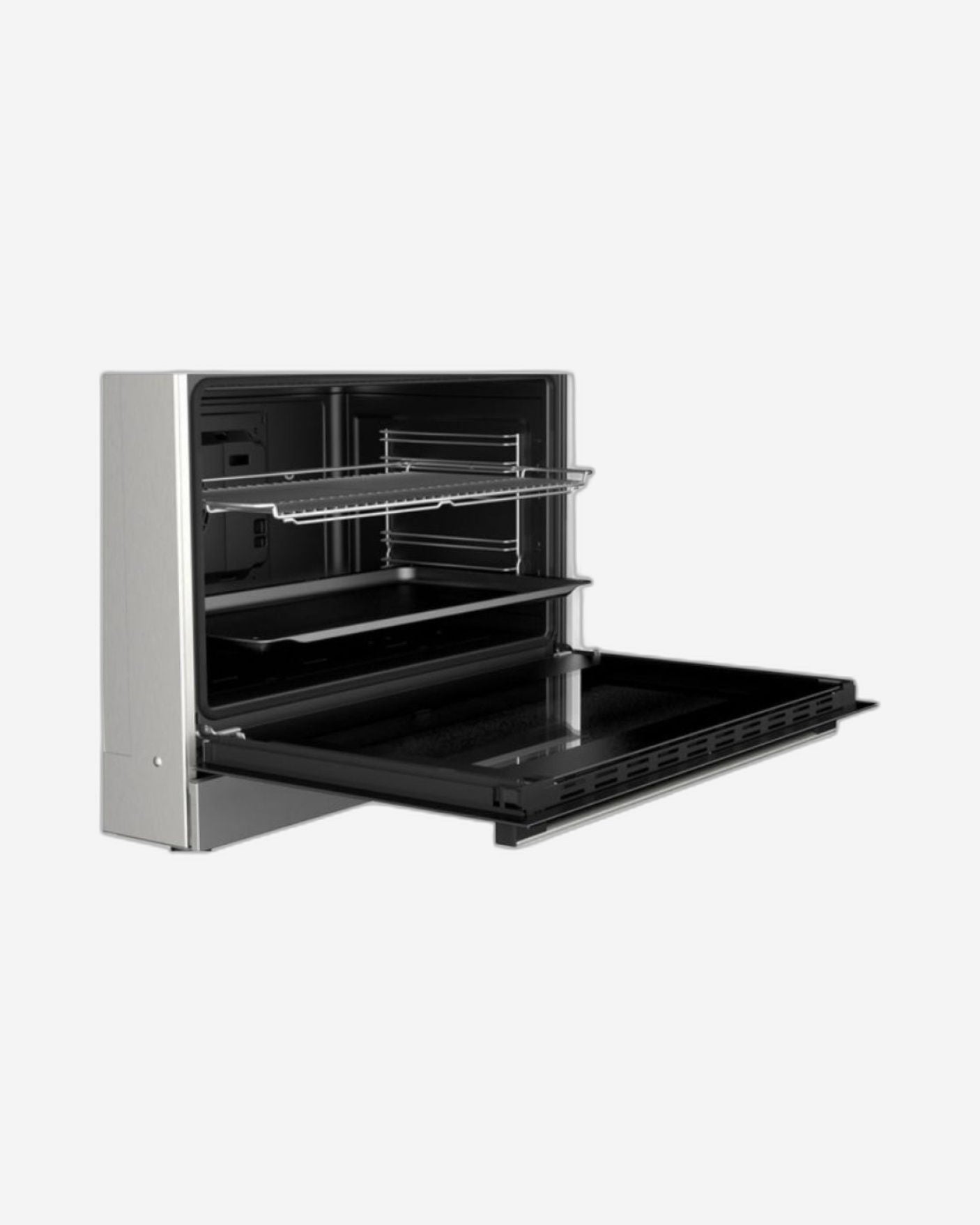 موقد غاز بوش من السلسلة 2، سعة 125 لترًا، مزود بفرن XXL، وشعلة ووك، وميزات أمان - HGV1D8W50M من الفولاذ المقاوم للصدأ