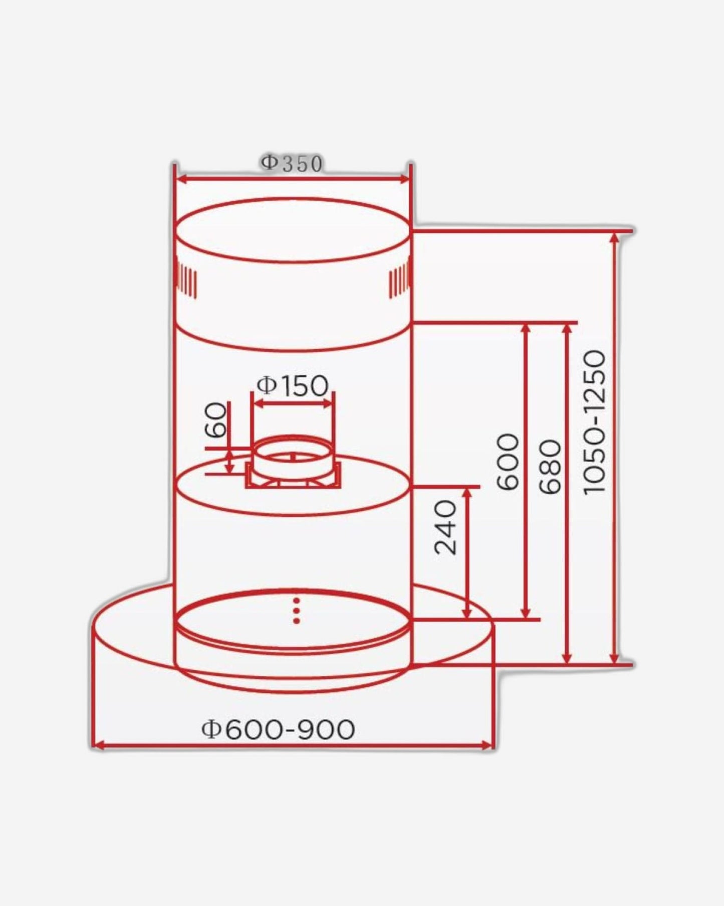 شفاط هوفر المدمج في الجزيرة 90 سم